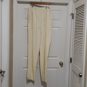 Baracuta cream woman elastic waist pants